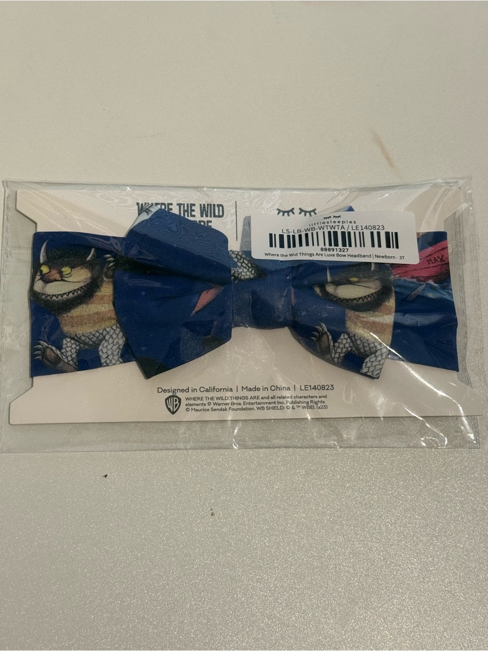 Little Sleepies Where The Wild Things Are Bow NWT